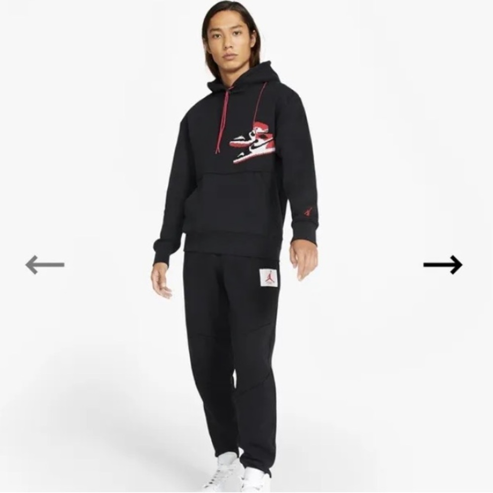 Nike Air Jordan Jumpman Holiday Hoodie Pullover Men’s Large CT3457-010 - Picture 3 of 9